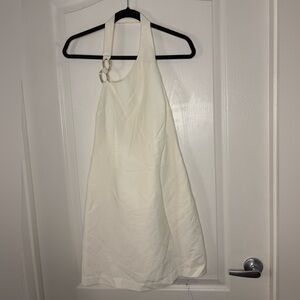 Elegant White Halter Backless Dress
